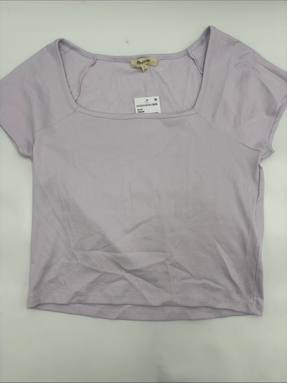Madewell Brightside Square Neck T-Shirt in Marble Lilac